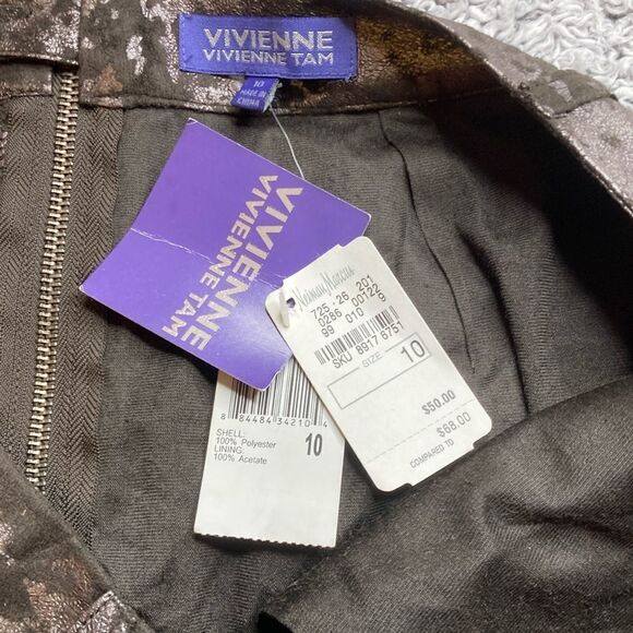 NWT VIVIENNE TAM 10 A-Line Urban Jungle Burnout Faux Suede Metallic Gray Skirt - Picture 6 of 12